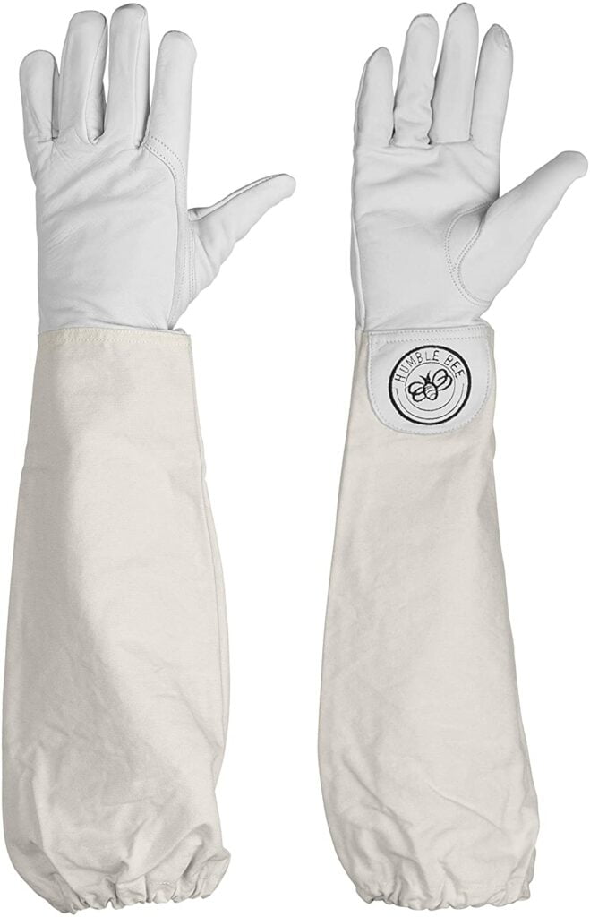 Ventilated Sleeves Sting Proof Cuffs Genuine Cow Leat... Beekeeping Gloves 