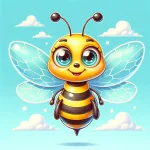 a front-on image of a cartoon bee