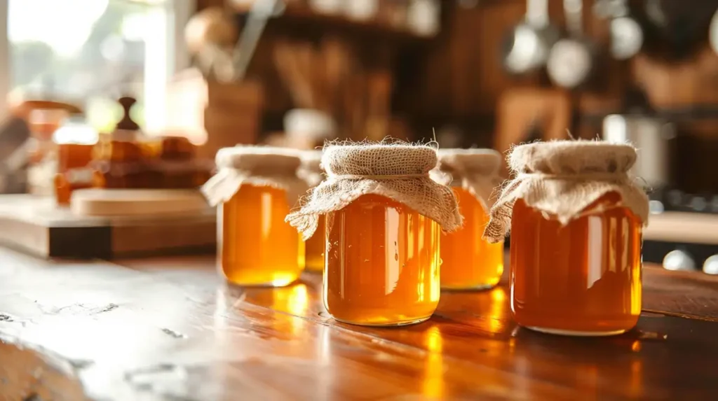 jars of fresh honey